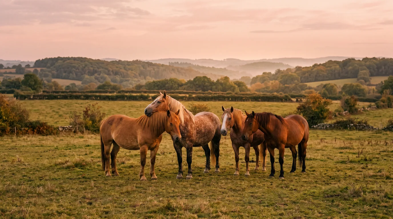 Les chevaux du MV Jump en liberté, Dordogne